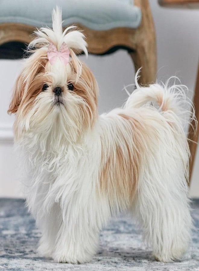 Western Era Dog Bow Hair Clip with Pearls | Stylish Pet Accessory | Small, Medium & Large Dogs | Ideal for Grooming, Photoshoots Fashionable & Durable Design for Pets (Light Pink) - Image 2